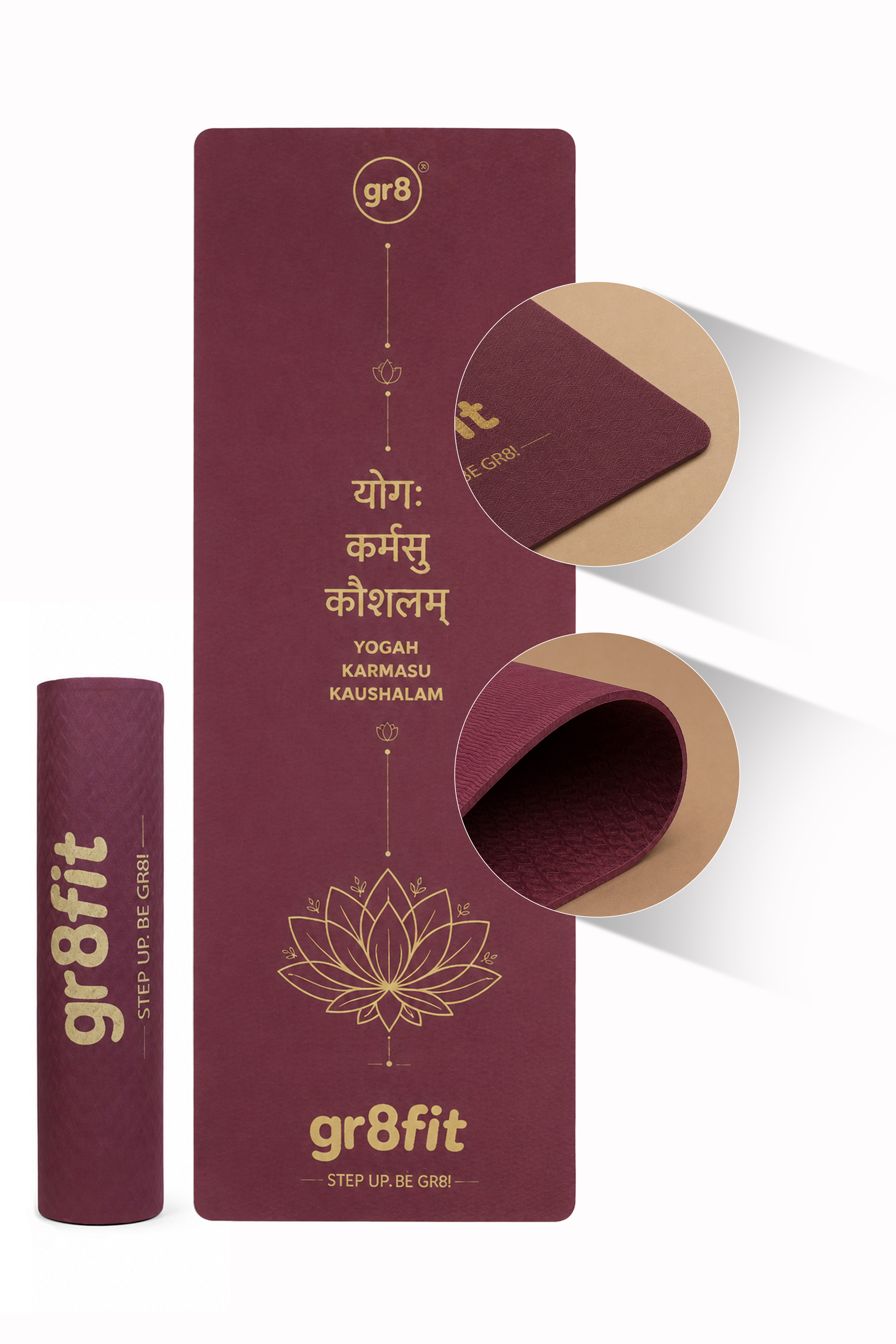 gr8fit Karma Yoga Mat 8mm Premium Cushion